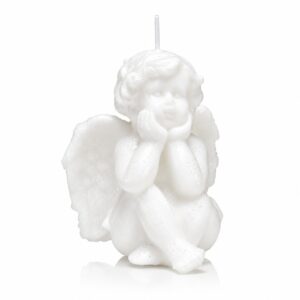 Świeca dekoracyjna Anioł Biały – 12 cm