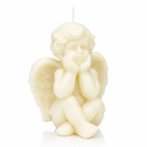 Ecru świeca Anioł 12 cm – dekoracyjna świeca