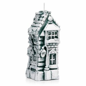 Świeca świąteczna dekoracyjna Kamieniczka Zielona – 17 cm