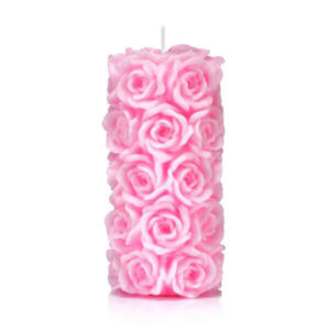 Świeca dekoracyjna RÓŻA 15 cm kolor różowy