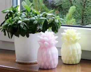 świece ozdobne ananas aranżacja