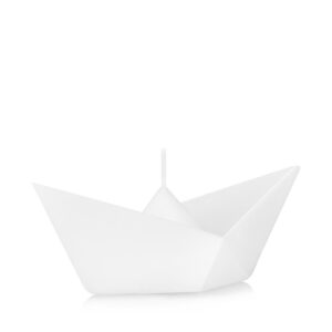 Świeca pływająca ŁÓDKA origami kolor biały