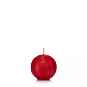 świeca ozdobna KULA KOKON kolor czerwony
