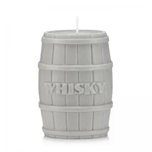 Świeca ozdobna BECZKA WHISKY kolor szary