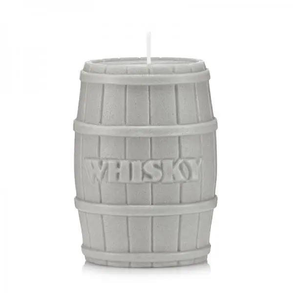 Świeca ozdobna BECZKA WHISKY kolor szary