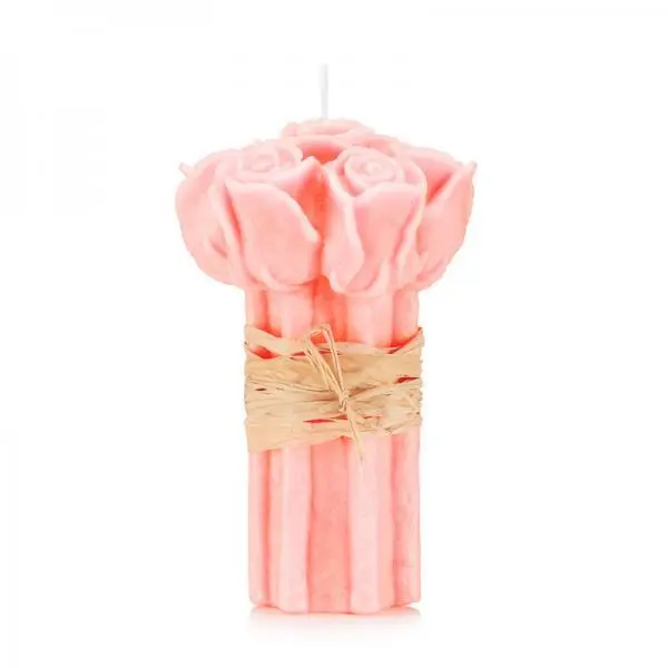 Świeca BUKIET RÓŻ kolor czerwony 2 Świeca zapachowa BUKIET RÓŻ kolor łososiowy
