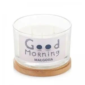 Świeca zapachowa w szkle personalizacja GOOD MORNING