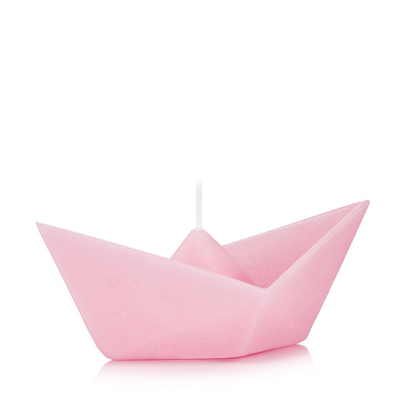 świeca pływająca łódka origami kolor różowy