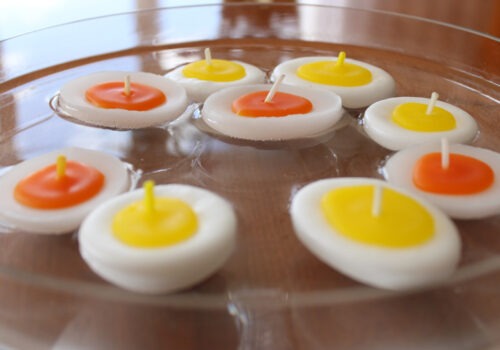 Świeczki wielkanocne pływające jajka
