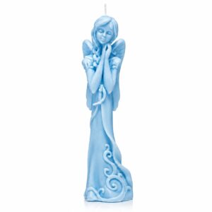 Niebieska świeca Aniołek 24 cm – dekoracyjna
