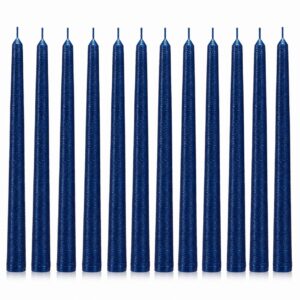 Granatowe świece stożkowe 24 cm KOKON – zestaw 12 szt.