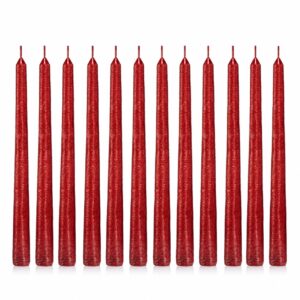 Czerwone świece stożkowe 24 cm KOKON – zestaw 12 szt.