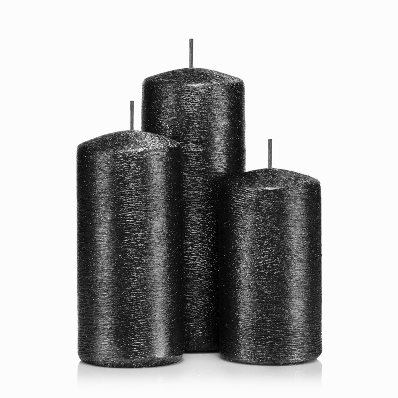 świece walec kokon czarne