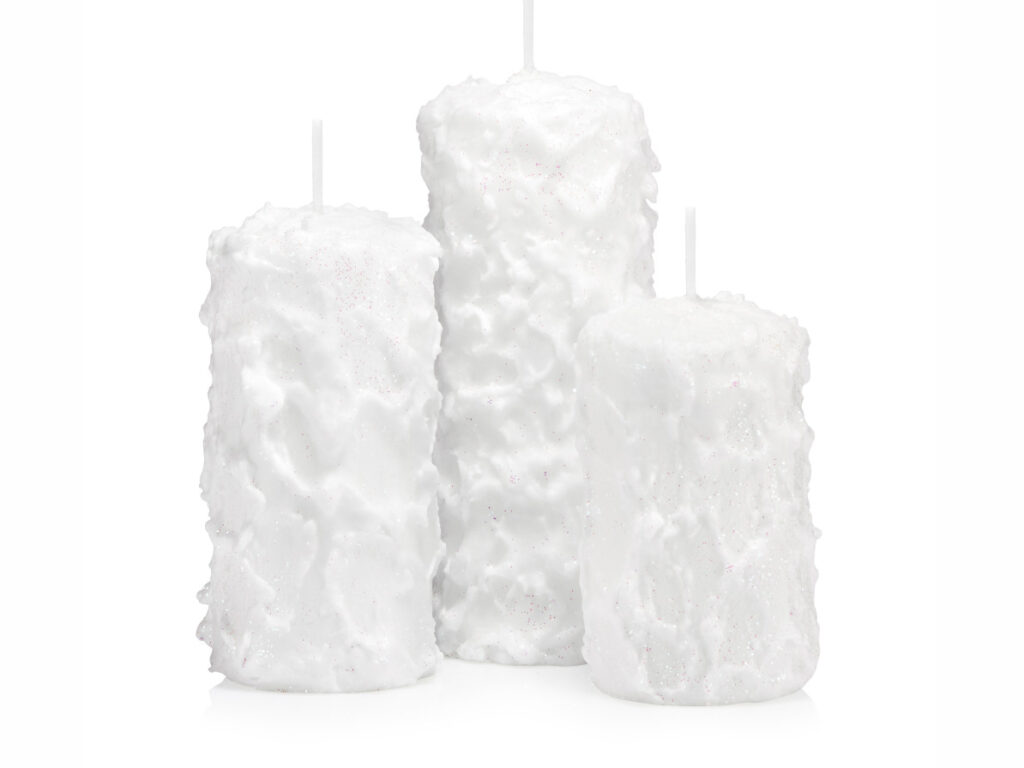 świeca świąteczna śnieżynka