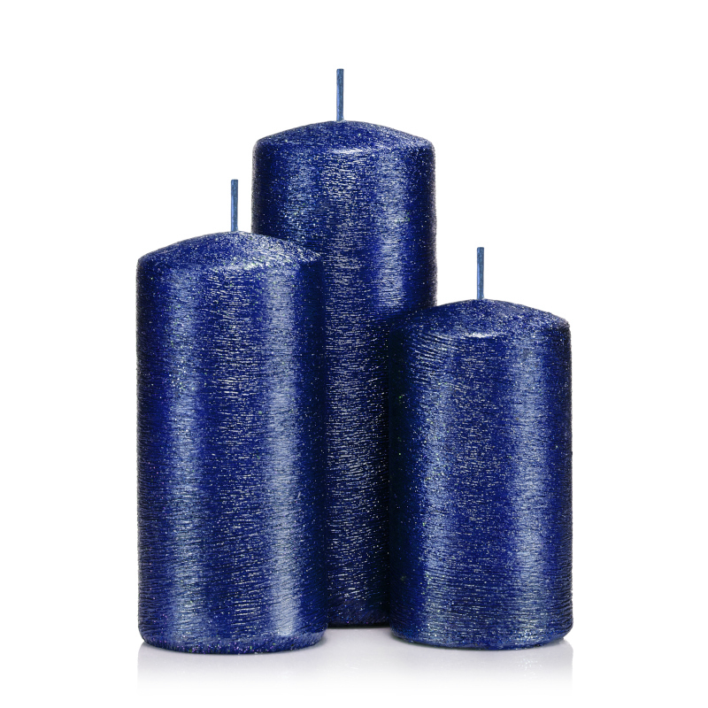 świeczki bożonarodzeniowe zestaw walców granatowych