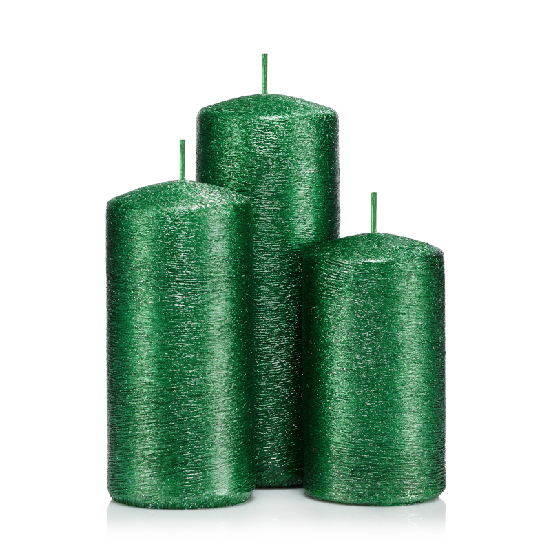 świeczki bożonarodzeniowe zestaw walców zielonych