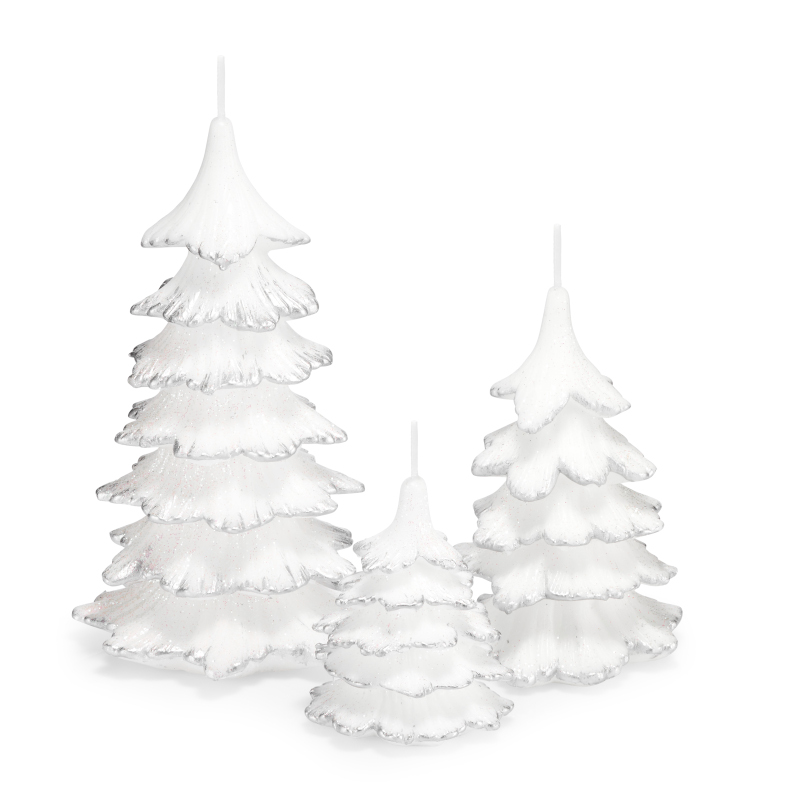 świeczki bożonarodzeniowe zestaw choinek srebrnych