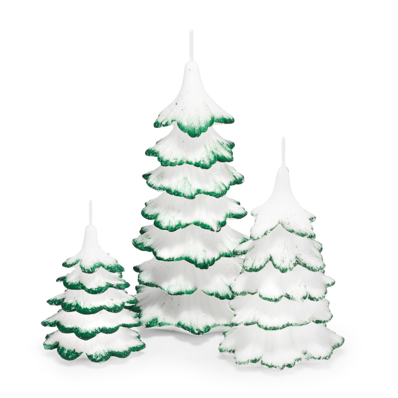 świeczki bożonarodzeniowe zestaw choinek zielonych