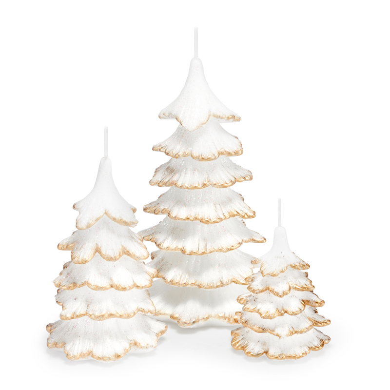 świeczki bożonarodzeniowe zestaw choinek złotych