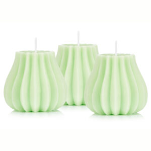 Świeczki ozdobne SAKIEWKA zestaw świec 3szt zielone