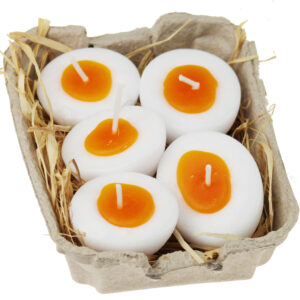 Świeczki wielkanocne pływające jajka 5 szt pomarańczowe