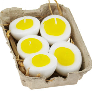 Świeczki wielkanocne pływające jajka 5 szt żółte
