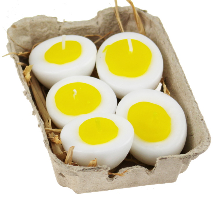 Świeczki wielkanocne pływające jajka 5 szt żółte
