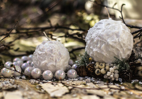 Świece ŚNIEŻYNKA KULA