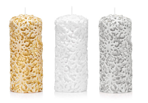 Świece walec PŁATKI ŚNIEGU