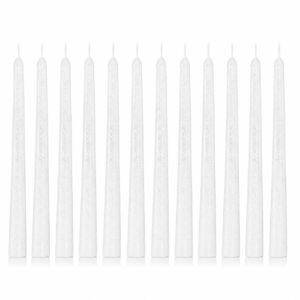 Białe świece stożkowe 24 cm KOKON – 12 szt.