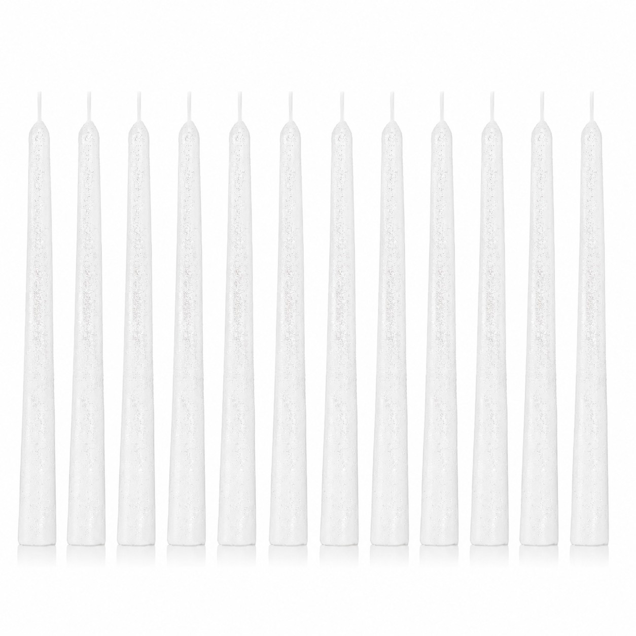 Białe świece stożkowe 24 cm KOKON – 12 szt.