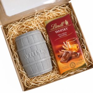 Zestaw prezentowy Whisky – świeca Beczka i czekolada