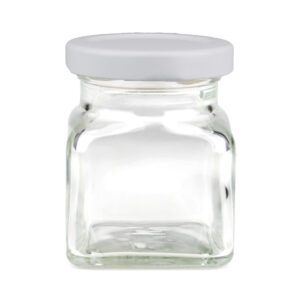 Szklany pojemnik słoik z białą zakrętką do świeczek 120 ml