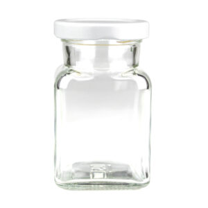 Szklany pojemnik słoik z białą zakrętką do świeczek 150 ml