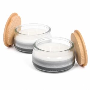2x Świece zapachowe z drewnianą pokrywką zapach sweet home 210 ml