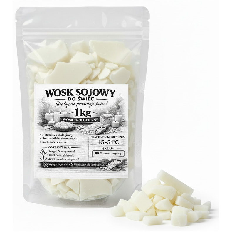 WOSK SOJOWY OK 2 Wosk sojowy do świec i podgrzewaczy naturalny 1 kg