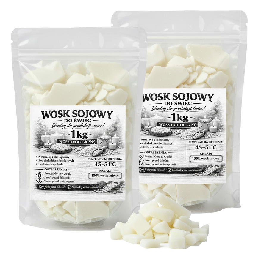 wosk sojowy 2 kg Wosk sojowy do świec podgrzewaczy naturalny wosk sojowy 2 kg