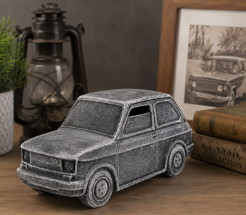 Ceramiczna Skarbonka Auto City XXL Szara – Polski Produkt, Idealna na Prezent 3