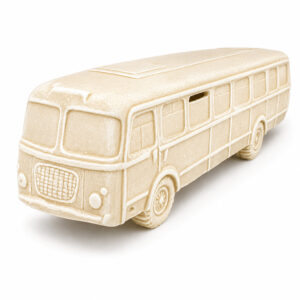 Duża Ceramiczna Skarbonka Autobus Retro XXL Ecru – Polski Produkt, Rękodzieło, Pomysł na Prezent