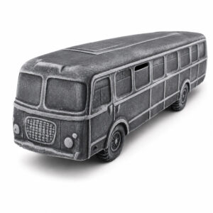 Duża Ceramiczna Skarbonka Autobus Retro XXL Szara – Polski Produkt, Rękodzieło, Pomysł na Prezent