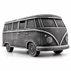Duża Ceramiczna Skarbonka Bus Retro XXL Szara – Ręcznie Wykonana Dekoracja i Pomysł na Prezent
