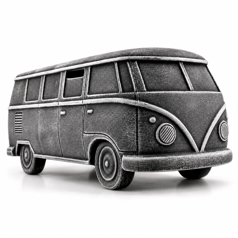Duża Ceramiczna Skarbonka Bus Retro XXL Szara – Ręcznie Wykonana Dekoracja i Pomysł na Prezent Duża Ceramiczna Skarbonka Bus Retro XXL Szara – Ręcznie Wykonana Dekoracja i Pomysł na Prezent