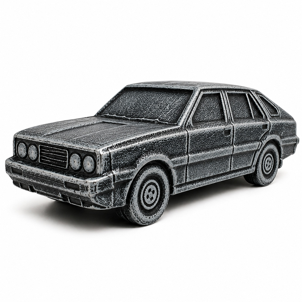 Duży Sedan Retro z Ceramiki – Skarbonka XXL Szara Duży Sedan Retro z Ceramiki – Skarbonka XXL Szara