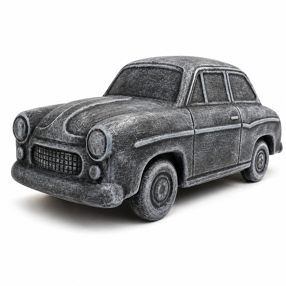 Ceramiczna Skarbonka Auto Retro XXL Szara – Duża