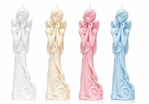Świece Aniołki 24 cm – dekoracyjne świece w 4 kolorach